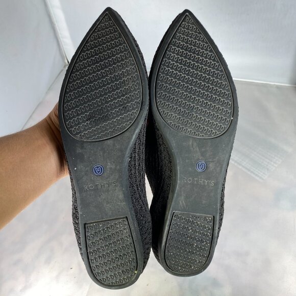 Rothy’s The Point Pointed Toe Woven Flats in Black ws 8 - Picture 2 of 4